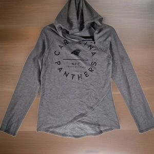 Carolina Panthers NFL Team Apparel Women's Gray Cowl Neck Hoodie Sweatshirt Size